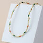 Pearl, Green And Orange Beaded Necklace, thumbnail 3 of 5