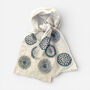 Hand Embroidered 100% Linen Scarf In Light Grey And Blue, thumbnail 1 of 7