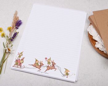 A4 Letter Writing Paper With Christmas Elves And Reindeer, 2 of 6