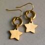 Gold Plated Star Charm Earrings, thumbnail 1 of 5