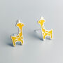 Sterling Silver Giraffe Stud Earrings, thumbnail 1 of 5