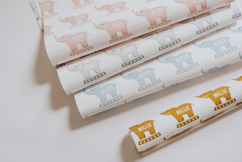 Personalised New Baby Elephant Wrapping Paper, 6 of 6