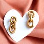 Gold Plated Chunky Chain Drop Earrings, thumbnail 1 of 5