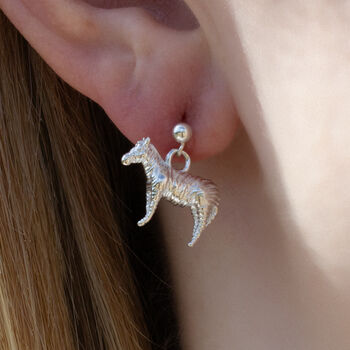 Sterling Silver Zebra Earrings, 3 of 6