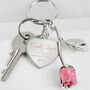 Personalised Pink Rose Keyring, thumbnail 3 of 5