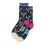 Highland Cow Autumn Leaves Toadstools Bamboo Ankle Socks Women's Green, thumbnail 2 of 4