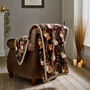 Woodland Wildlife Throw, Forest Animal Print Flannel And Sherpa 140x180cm 41034800, thumbnail 1 of 3