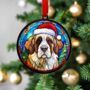 St Bernard In Santa Hat Suncatcher Decoration, thumbnail 3 of 6