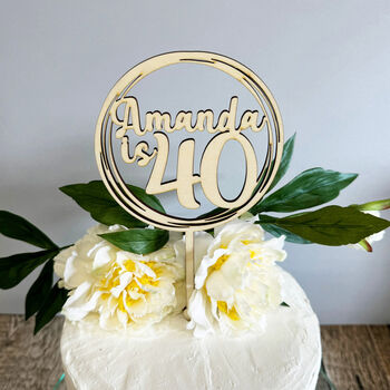 Personalised Wooden Ring Cake Topper For All Occasions, 2 of 5