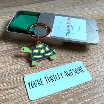 'You're Turtley Awesome' Keyring Gift For Friend, 2 of 6