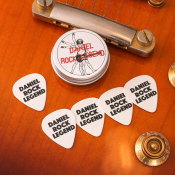 Personalised Rock Man Guitar Tin Music Gift For Dad, 3 of 4