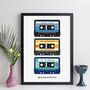 Personalised Three Cassette Tapes Print Gift, thumbnail 1 of 6