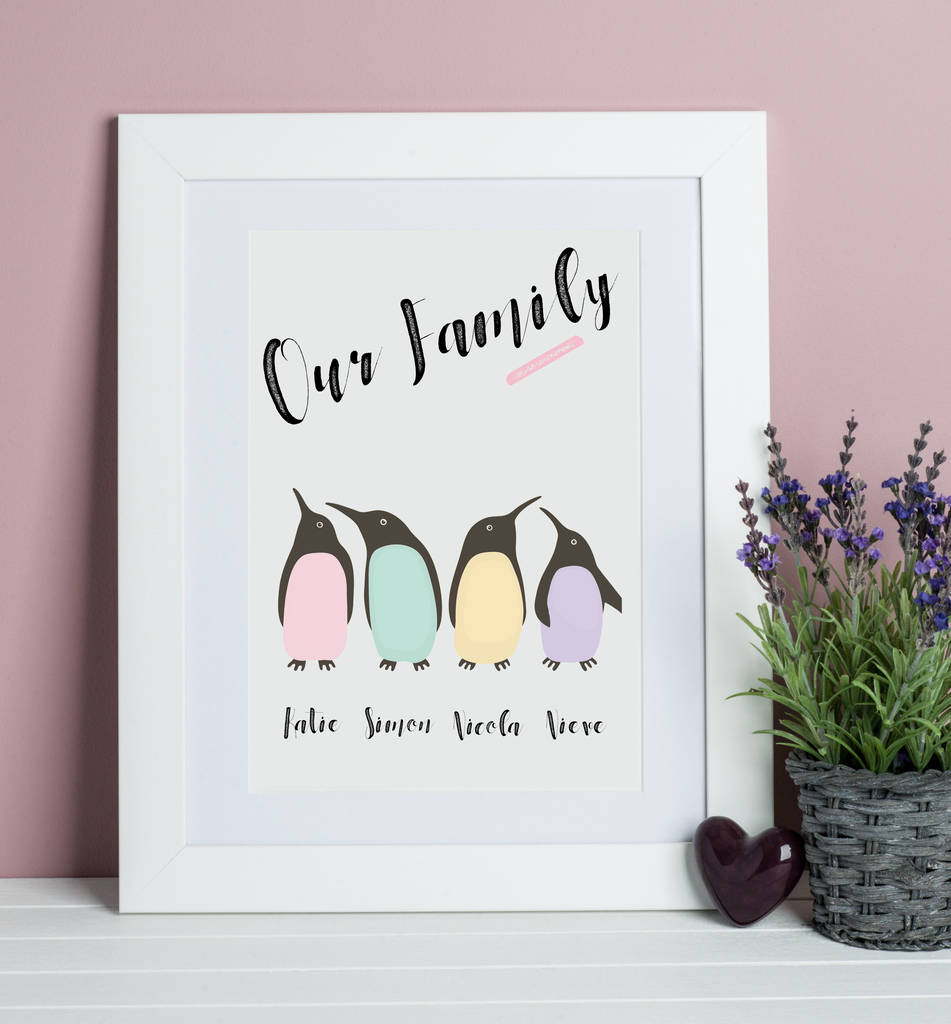 Personalised Penguin Family Print, 1 of 3