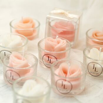 Personalised Wedding And Parties Favours, Hearts Candle Guests Gifts, 3 of 9
