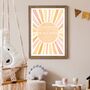 Framed Custom Birth Print Sun Baby Boy Girl Nursery Newborn Gift, thumbnail 2 of 4