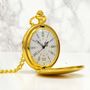 Engraved Pocket Watch Gold Plated In Box, thumbnail 5 of 5