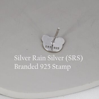 Teddy Bear Stud Earrings In Sterling Silver, 8 of 11