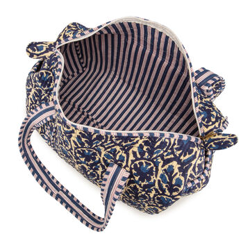 Serendipity Cotton Duffel Bag Indigo Ikat, 5 of 5