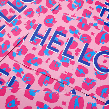 Hello Leopard Print Postcard, 3 of 4