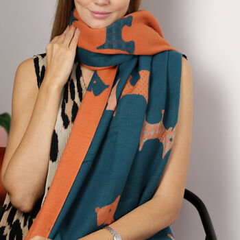 Charming British Terrier Wave Pattern Cotton Blend Scarf, 10 of 10