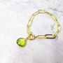 Gold Plated Peridot August Birthstone Bracelet, thumbnail 1 of 3
