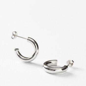 Chunky Hoop Earrings In Silver Or Gold Vermeil, 2 of 4