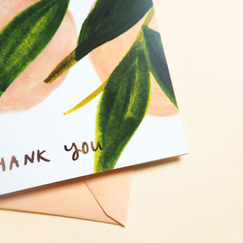 Peach Thank You Card A6 With Gold Foil, 2 of 4