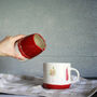 Ceramic Mug Red Leaf Design, thumbnail 4 of 4