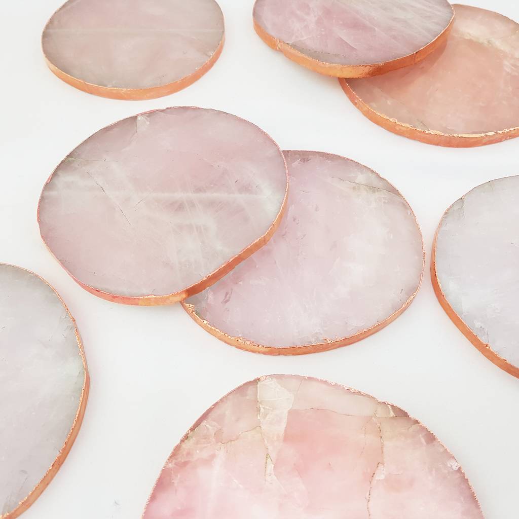 rose quartz crystal agate coasters by nikita by niki 