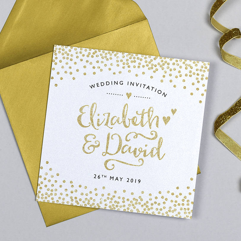 Glitter And Sparkle Wedding Invitation By Michelle Fiedler Design