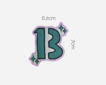 Taylor Swift Glittery 13 Sticker, 2 of 2