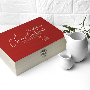 Personalised Romantic Wooden Tea Box, 6 of 12