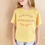 ‘Sunshine Appreciation Society’ Organic Cotton Kids' T Shirt, thumbnail 1 of 7