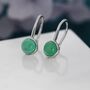 Sterling Silver Genuine Green Onyx Drop Earrings, thumbnail 5 of 11