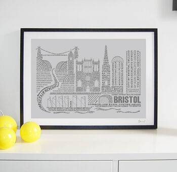Bristol Skyline Typography Print, 4 of 9