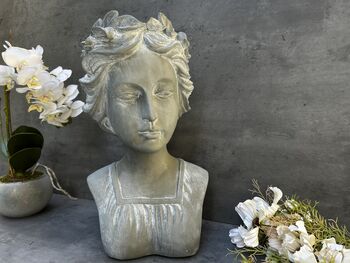 38cm Grey Female Bust Statue Elegant Lady Head Decor, 6 of 12