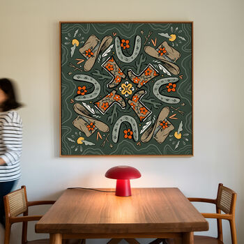 Cowgirl Mandala Print, Cowgirl Print, Western Wall Art, 5 of 10