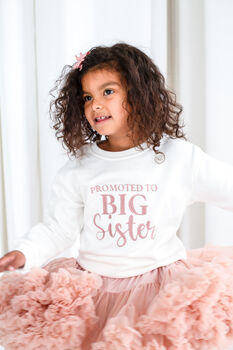 Aw Promoted To Big Sister Embroidered Sweatshirt Jumper, 2 of 6