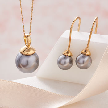 Pearl Necklace And Earring Set In Gold Vermeil, 5 of 5