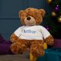 Personalised Aurora Brown Bonnie Bear Large Soft Toy, thumbnail 1 of 5