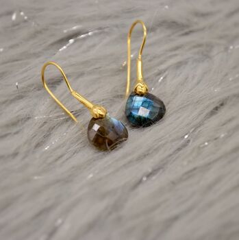 Labradorite Dangle Sterling Silver Earrings, 3 of 9