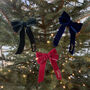 Personalised Velvet Bow Ribbon Tree Decoration, thumbnail 1 of 2