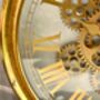 Gold Distressed Moving Gears Mantel Clock Roman Numeral, thumbnail 4 of 8
