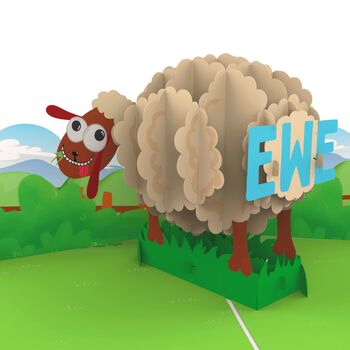 There's No One Like Ewe! 3D Pop Up Punny Sheep Animal Card! Fun Silly Cute Anniversary Card! Best Bday Card For Him And Her, 4 of 8