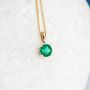 Personalised Solid 9ct Gold May Emerald Birthstone Necklace, thumbnail 1 of 12