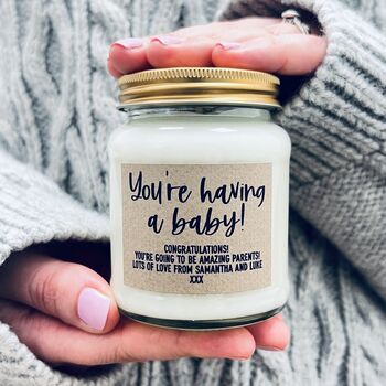 Personalised 'You're Having A Baby' Soy Scented Candle, 2 of 7