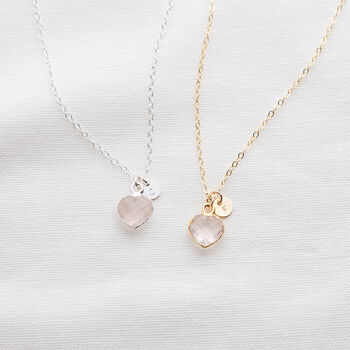 Personalised Rose Quartz Heart Necklace, 3 of 4