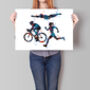 Womens Triathlon Sport Print, thumbnail 1 of 4