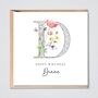 Personalised Birthday Card Initial Name Meadow Flowers, thumbnail 1 of 2