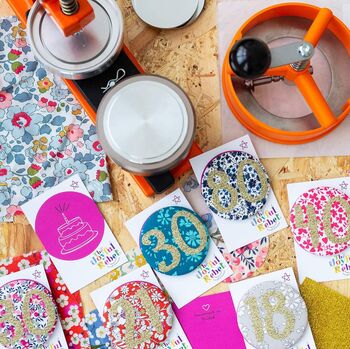 1st Birthday Badge, Number Age Badge, Boy Birthday, 5 of 6